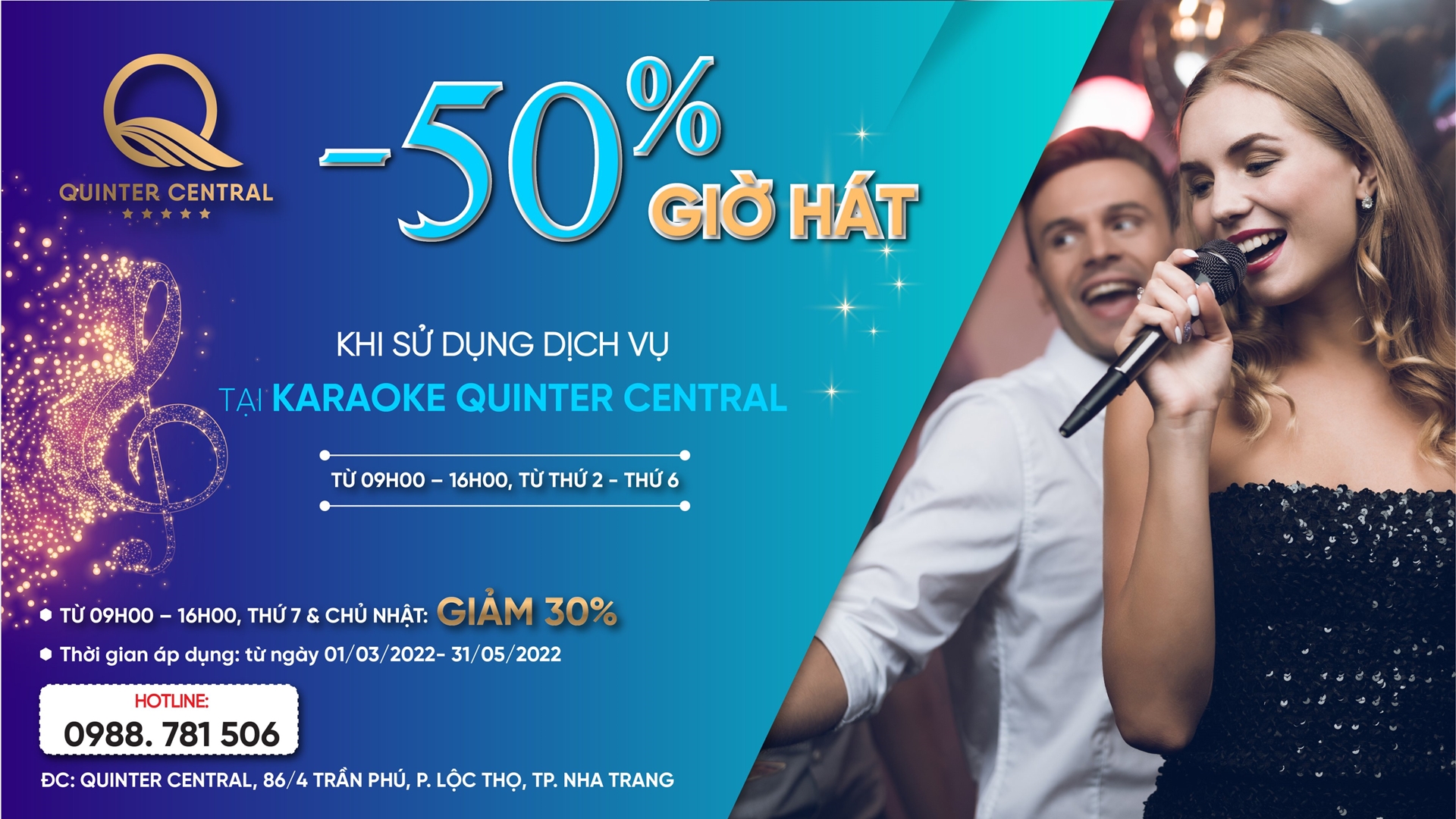 Giảm 50% giá giờ hát