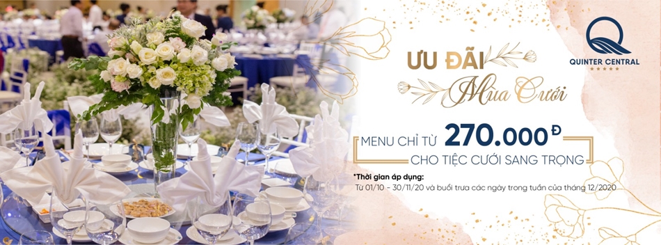 MENU CHỈ TỪ 270.000 VND CHO TIỆC CƯỚI SANG TRỌNG